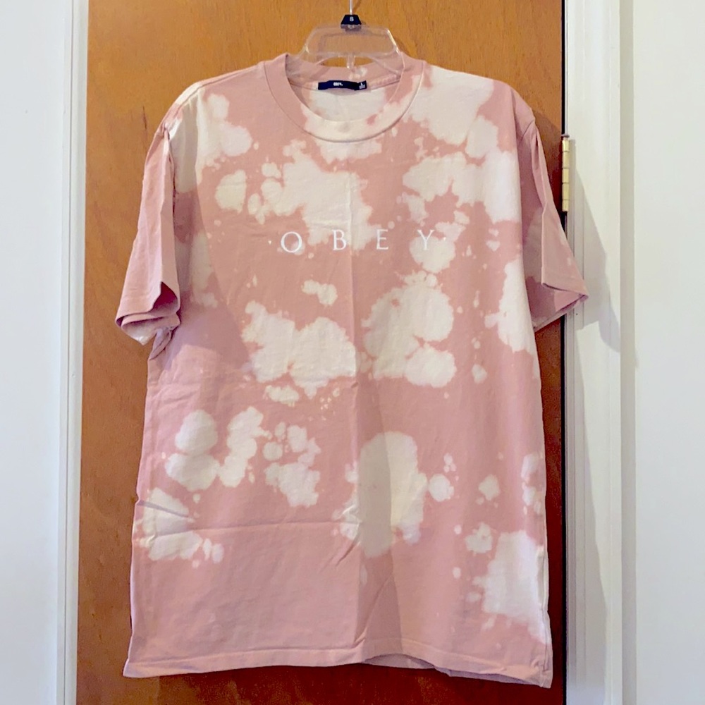 OBEY Pink Bleach Stained Men’s Shirt
